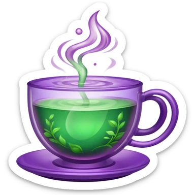 Berry green tea in a steaming cup sticker