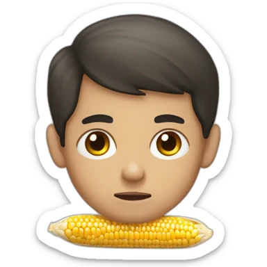 A light-skin boy with corn rolls frowning sticker