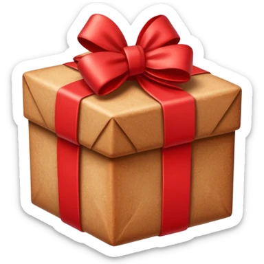 christmas gift with cinnamon sugar color and red bow sticker