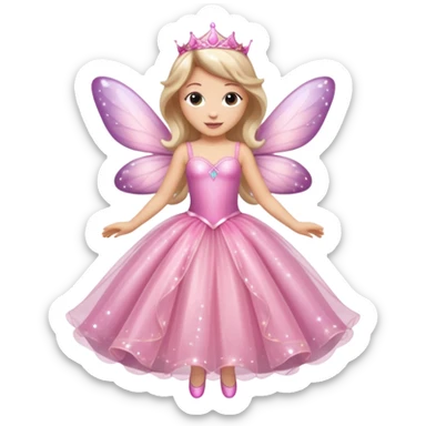 pink fairy sparkle princess dress sticker