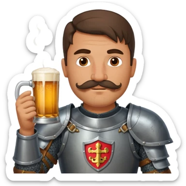 Medieval knight Man with a moustach in a tavern sticker