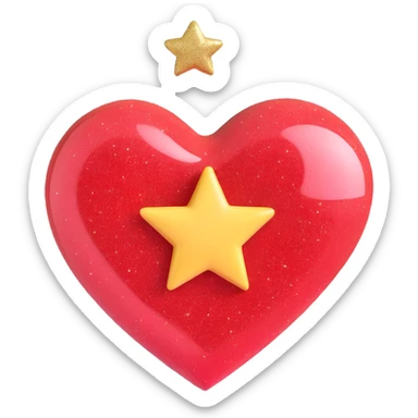 heart with star-shaped glitter sticker