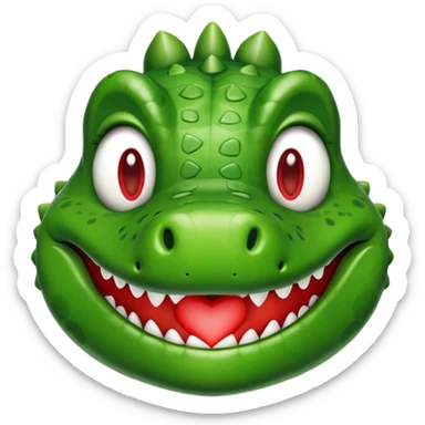 crocodile with heart eyes in love sticker