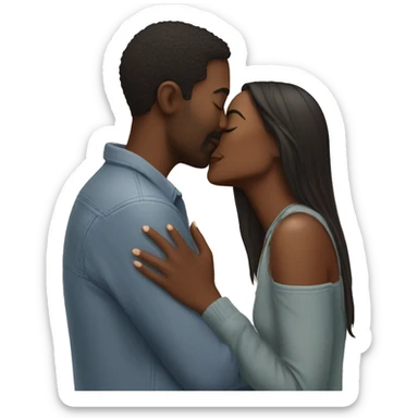 intimate couple kissing moment sticker