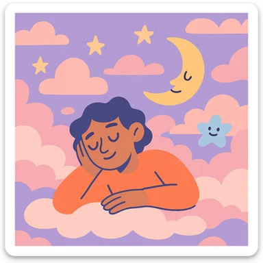 dream, soft pastel illustration, gentle clouds, surreal atmosphere sticker
