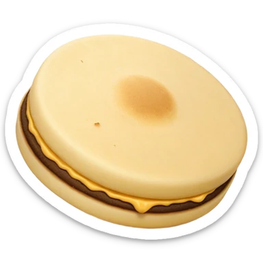 Cinematic Realistic image of a simple, single Colombian arepa, rendered with soft, golden cornmeal textures and delicate, crispy edges, set on a neutral background with gentle, natural lighting that highlights its traditional, comforting simplicity. sticker