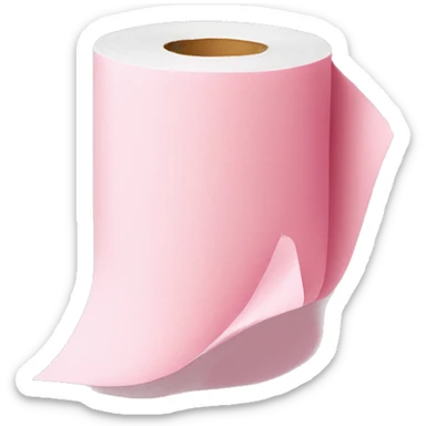 Pink toilet paper sticker
