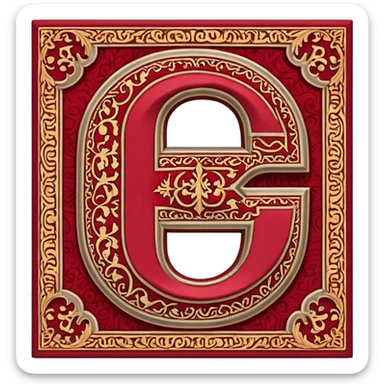  letter c made out of persian carpet texture sticker