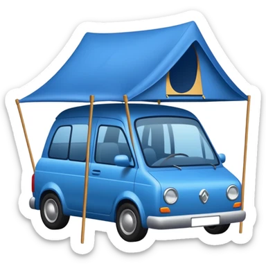 Tent on car sticker