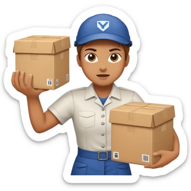 person throwing boxes aggressively sticker