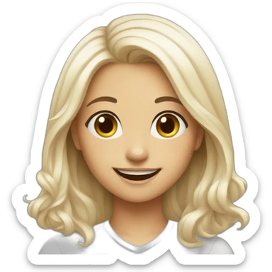 Smiling girl with heart shaped eyes  sticker