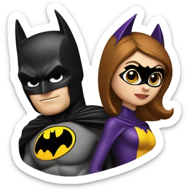 batman and batgirl couple  sticker