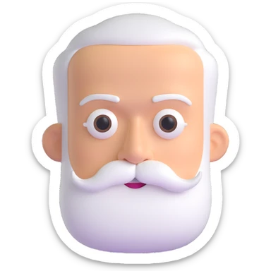 man with oval-shaped flat-top head and bushy white mustache sticker