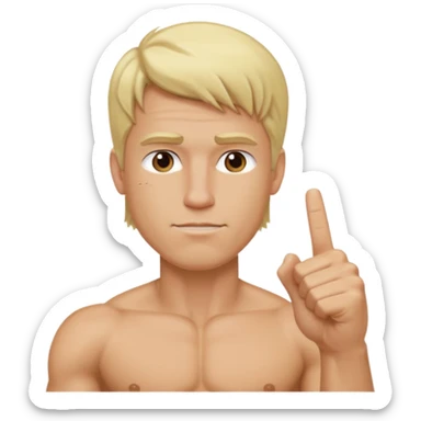 blonde hair tall thick naked and with middle finger up a man sticker