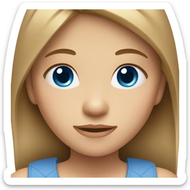 Little girl with short light brown hair blue eyes and super cute  sticker