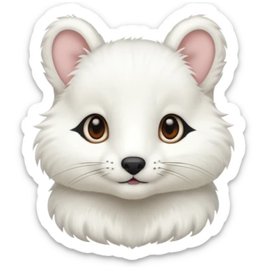 Quiero crear unos emojis del animal armiño blanco sticker