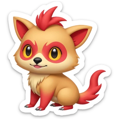 Cool cute edgy kawaii Quilava-animal-creature-hybrid full body sticker