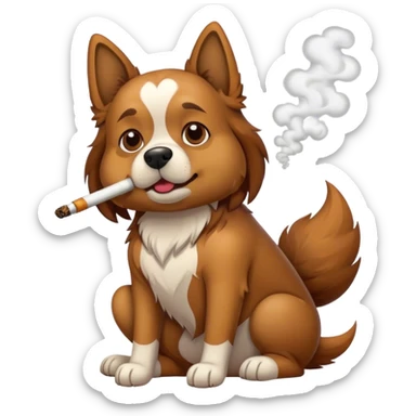 a dog smoking weed sticker