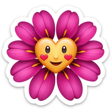 A flower with heart eyes sticker