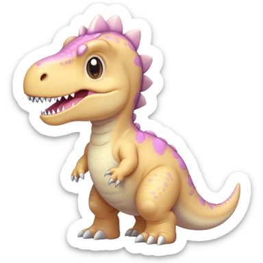A cute, kawaii style pastel Tyrannosaurus rex sticker