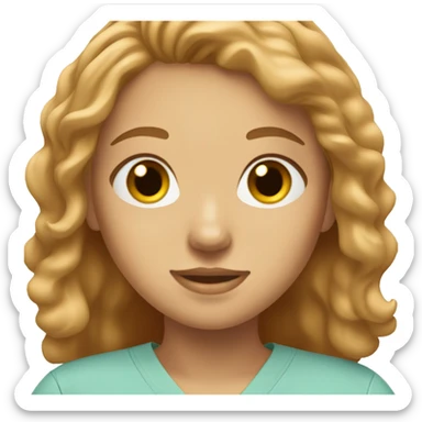 Girl with strawberry blonde & brown eyes in scrubs  sticker