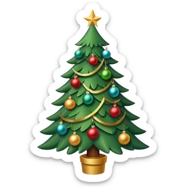 christmas tree, view from above sticker