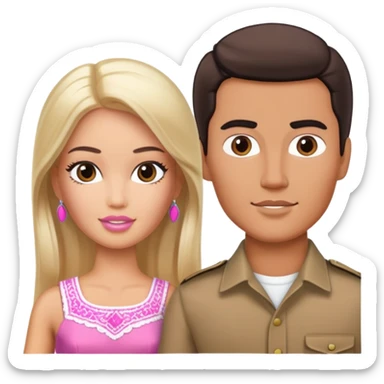 Mexican ken and white barbie sticker