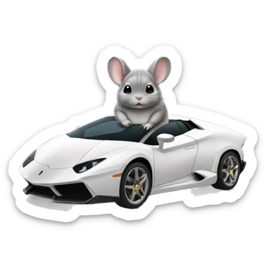 Chinchilla in Lamborghini svj  sticker