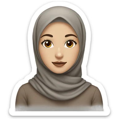 A hijabi with a white skin tone and brown eyes with long eyelashes  sticker