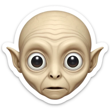 an old aliens with a little hair, white skin sticker