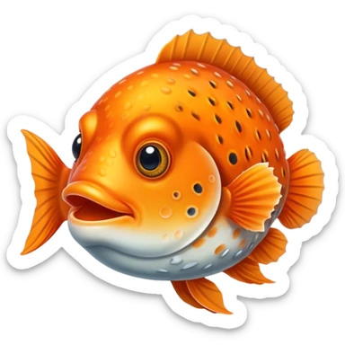 All Orange Pufffish facing forward sticker