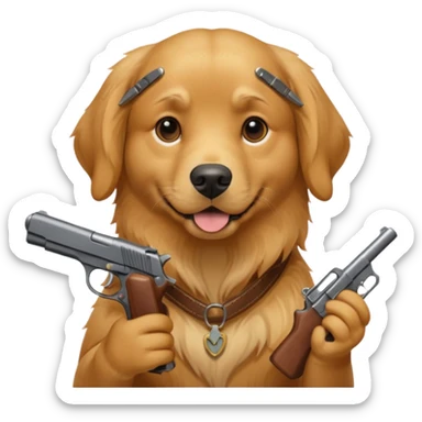 Perro con una pistola sticker
