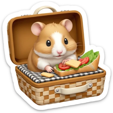 hamster go picnic sticker