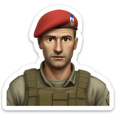 A serious Serbian resistance soldier 1990 photorealistic without helmet sticker
