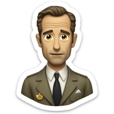 Humprey Bogart disparant sticker