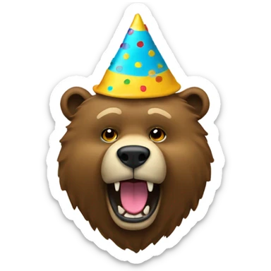 Bruin with a 2025 party hat  sticker