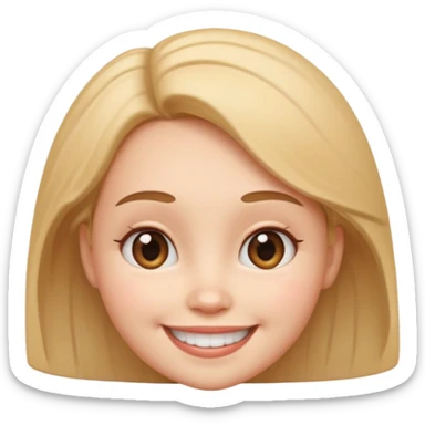 very big head and small body proportion female cartoon sticker