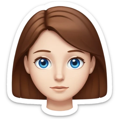 Brown hair person with blue eyes sticker