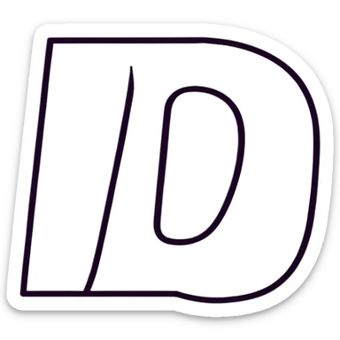 Colorful Gradient Alphabetical Letter “D” sticker