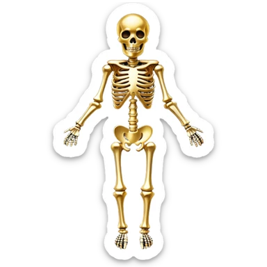 Skeleton made out of gold sticker