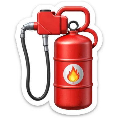 red american gas canister pouring diesel sticker