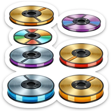 movie strips disk lines sticker