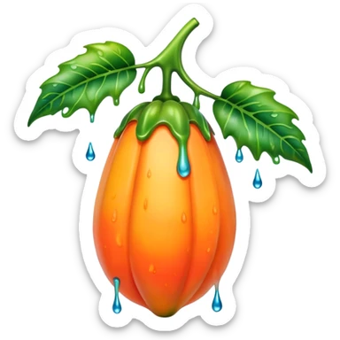 Wet rainbow dripping papaya sticker
