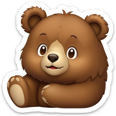 Crie um emoji de um urso marrom bem fofinho  sticker