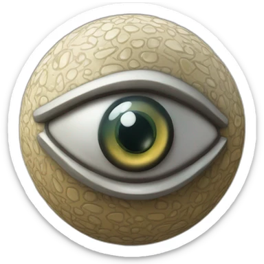 3d sphere with a cartoon Squid skin texture with Eye of Horus sticker