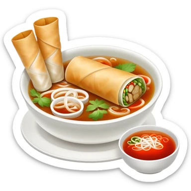 pho and spring rolls sticker