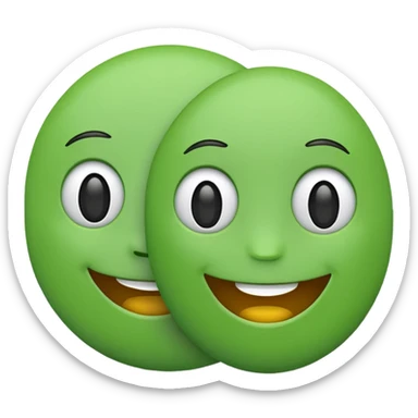 two green emojis one smaller than the other  sticker