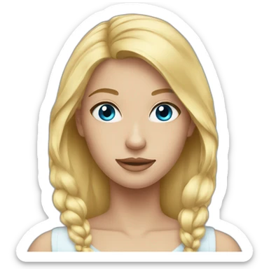 A girl Blonde with blue eyes sticker