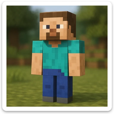 blocky Minecraft character in general style sticker
