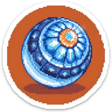 A blue crystal scrying orb with magical energy inside sticker